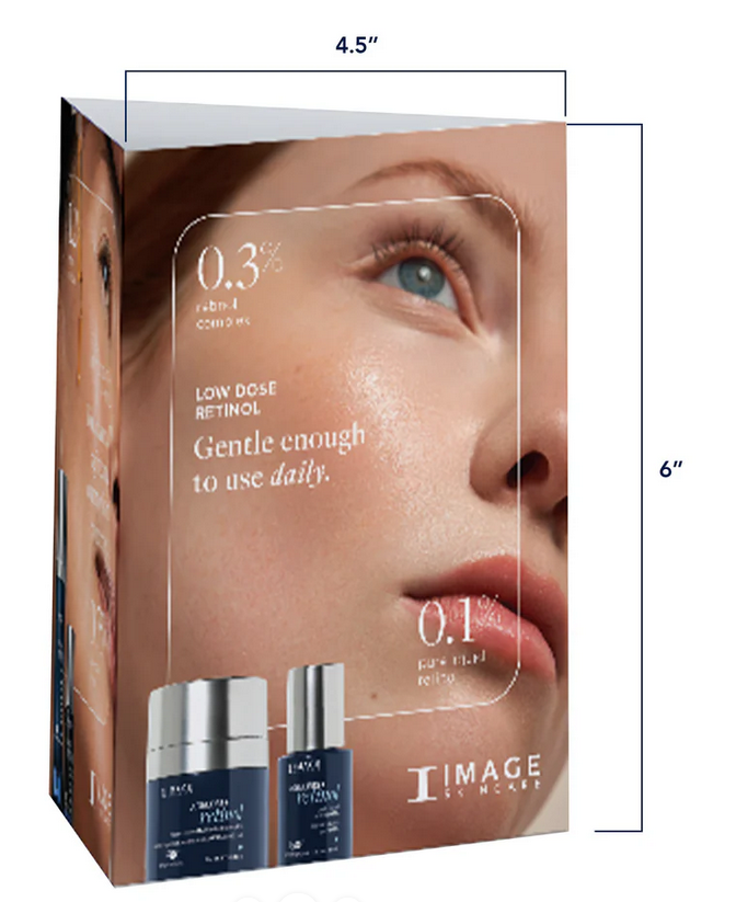 Ageless+ Retinol Tent Card/ Triangle Display - 20 Pack - IM-670